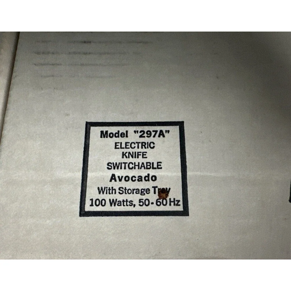 Hamilton Beach Scovill Avocado Switchable Electric Knife Wall Mount Orig Box297A
